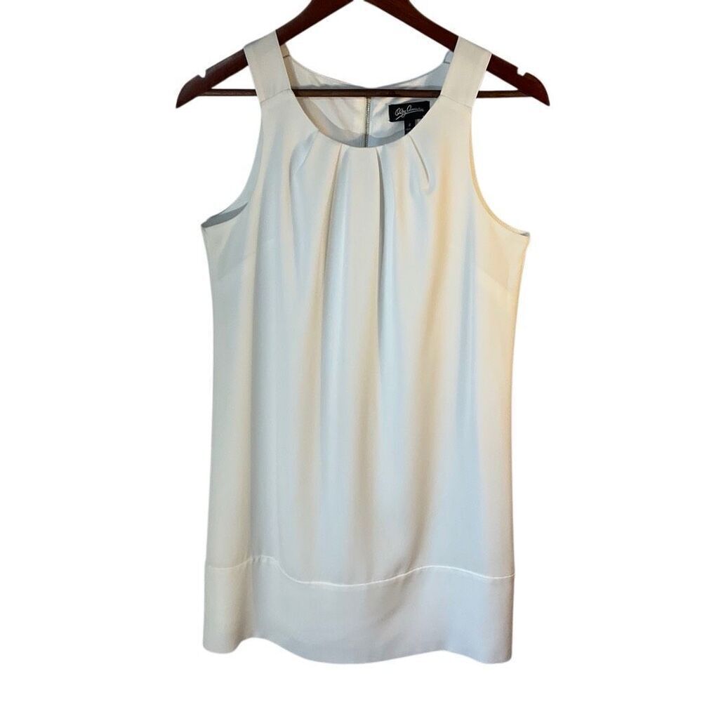 Oleg Cassini White Pleated Sleeveless Sheath Dress, 2. Mature Wedding, Vow Renew